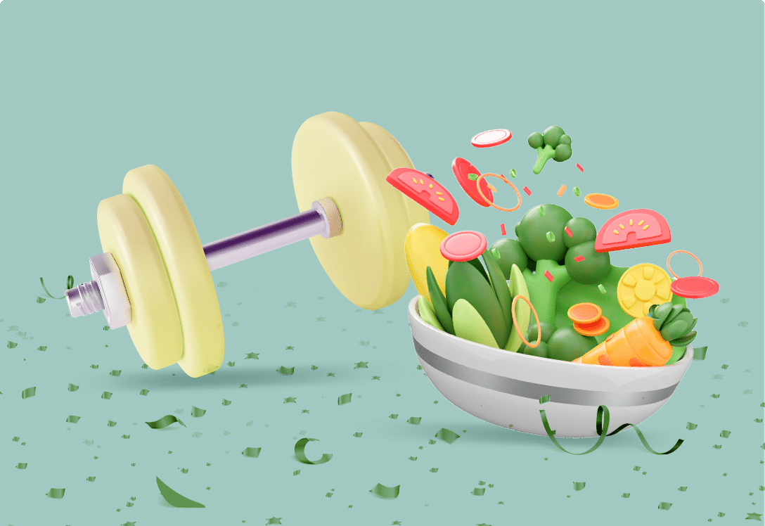 Pesas y verduras saludables
